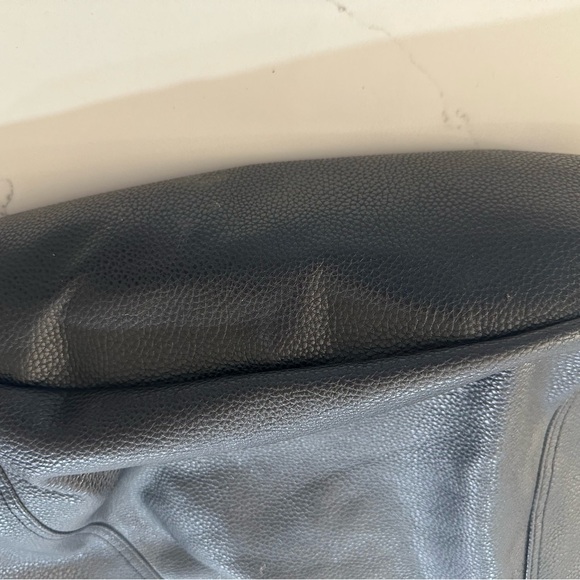 Steve Madden Large Crossbody Satchel-Grey & Black Leather Color blocking - Picture 2 of 8